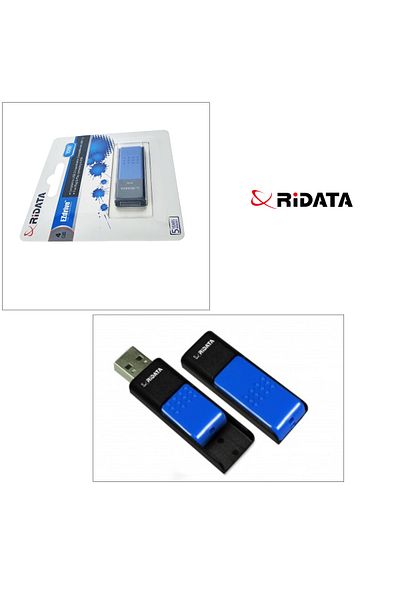ridata Memorie USB 2.0 Flash Drive RiDATA 4 GB, EZdrive ID50, conector retractabil, albastru
