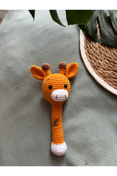 Aia&Co Amigurumi Sevimli Zürafa Diş Kaşıyıcı Çıngırak 2'li Set