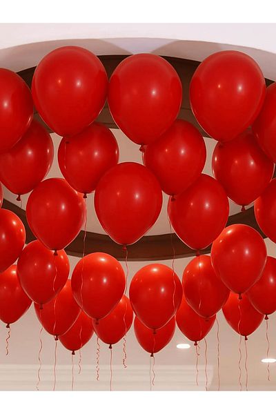 Mielibon Set of 20 12 Inch Red Pastel Balloons – Indoor Party and Decoration Balloon
