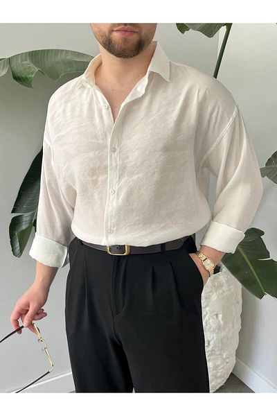 MODA Modal White Oversize Shirt