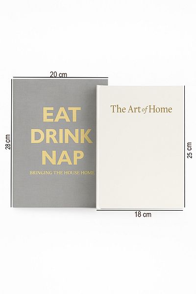 peony studio Linen Fabric Covered 2-Piece Decorative Book Box Linen Gray, Linen White, Gold Written