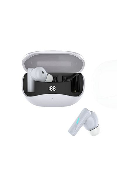 zyteq Casti wireless ZYTEQ TWS, ANC, Bluetooth 5.3, touch, microfon, afisaj digital, 30ms, albe
