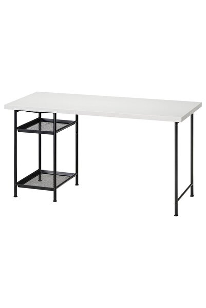 IKEA çalışma masası, beyaz-siyah, 140x60 cm, LAGKAPTEN, SPAND