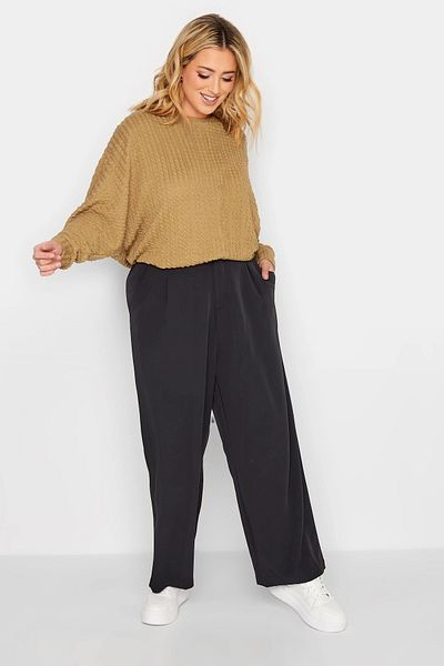 Stil Diva Plus Size Crew Neck Long Batwing Sleeve Slim Blouse 301719