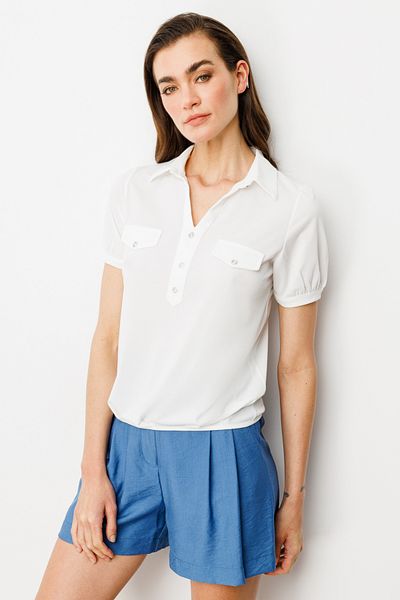 On Fashion Ten Ornamental Button Blouse -51352