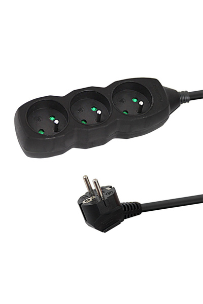 ESPERANZA Prelungitor cu 3 prize și cablu lung de 3 m, 250V, 16A, sarcină maximă 3680W, ES-96153, negru