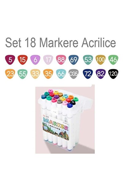 celhome Σετ 18 ακρυλικών μαρκαδόρων για ζωγραφική και σχέδιο