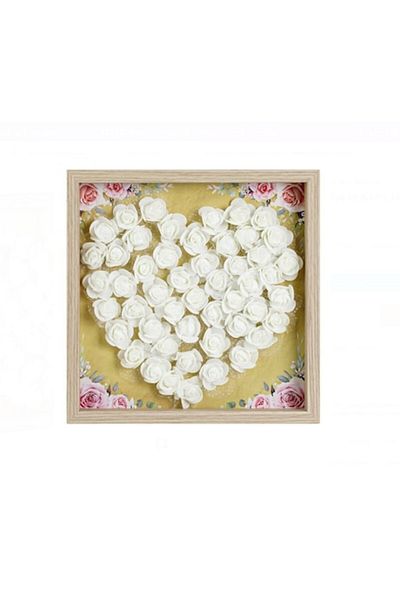 OEM Cutie decorativă din lemn cu trandafiri albi 30x3,5x30cm