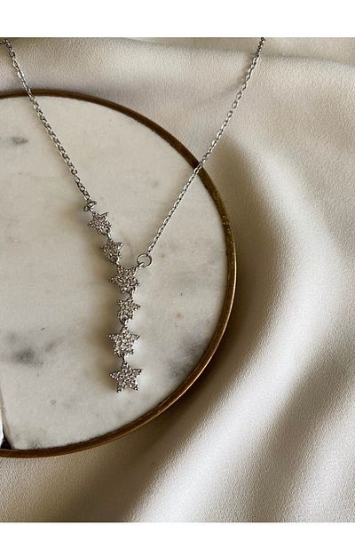 gaila design Steel Silver Color Star Road Y Necklace