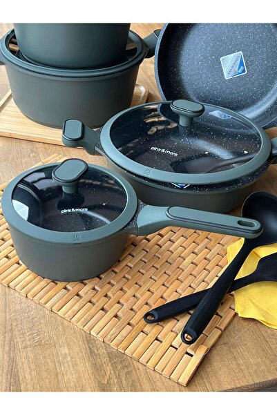AROW Maya Casting Pot Set Khaki Green 9 Pieces