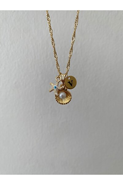 Fiamoss İstiridye Detaylı Harf Ve Nazar Kolye