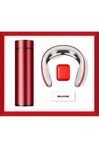 OEM Set Cadou Premium: Cana Smart, Casti Wireless si Aparat de Masaj Cervical – Eleganta si Rasfat in
