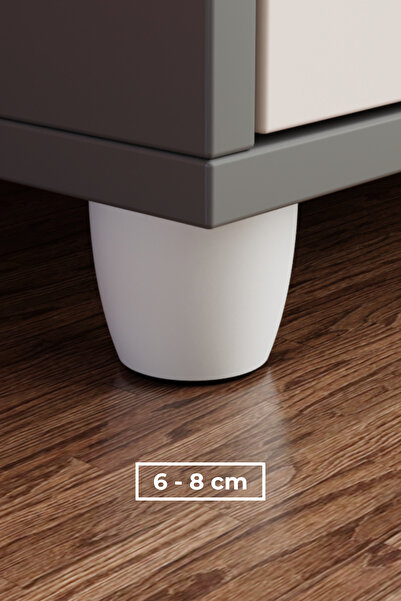 wooden lane studio Tekli Mobilya Ayağı Beyaz 6-8 cm Teleskopik Vazo Tipi – Ka...