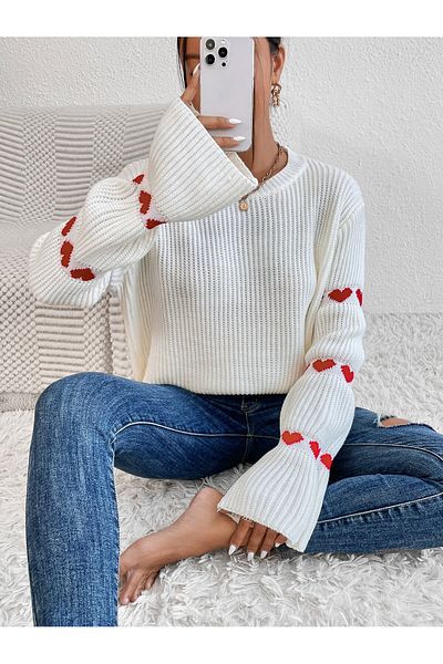 tofan WHITE KNITWEAR SWEATER