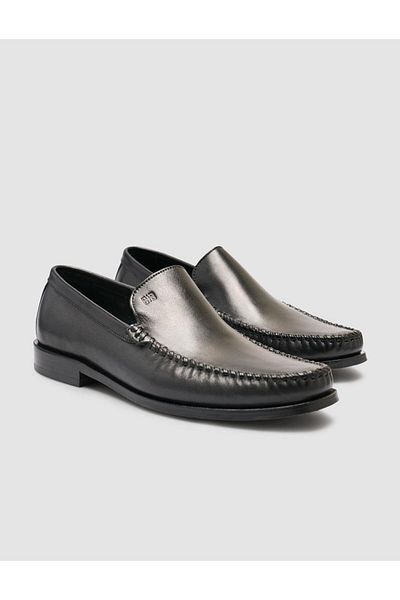 Cabani 100% Genuine Leather Black Men's Stitched Classic Shoes