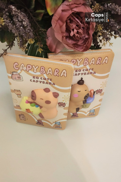caps anlarınızı paylaştığınız ortağınız 1 Piece Capybara Squishy (Sukuşi̇) Embossed Notebook – Fluffy Shiny Sukuşi Skuşi Capibara Notebook