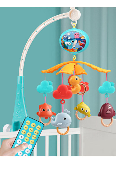 giffy Pilli Işıklı Müzikli Projektörlü Kumandalı Sabitlemeli Dönence Çıngıraklı Bebek Yatıştırıcı Dönence