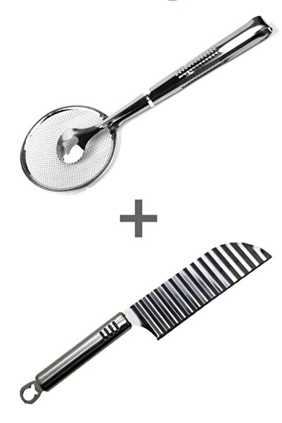 Kitchen Damys Steel Shaped Potato Knife and Steel Frying Tongs Dowry Set