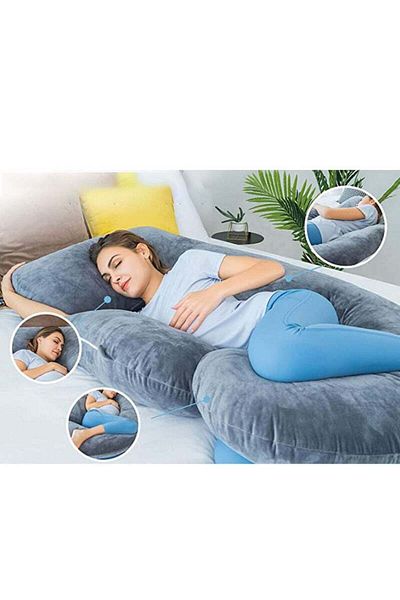 molody G-Shaped Pregnancy and Breastfeeding Pillow with Removable Velvet Cover