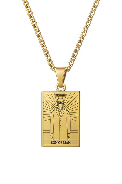 ArtinArt Son of Man - René Magritte Tarot Card |   316L Steel Necklace