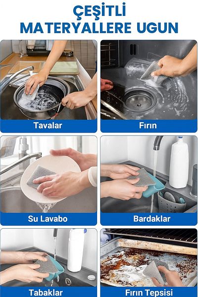 obrigado 4-Piece Cleaning Cloth Stainless Steel Wire Dishwashing Cloth Sponge Oven Cooker Pan Cleaner Cloth