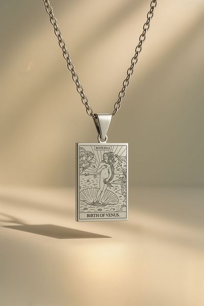 ArtinArt Birth of Venus - Sandro Botticelli Tarot Card |   316L Steel Necklace