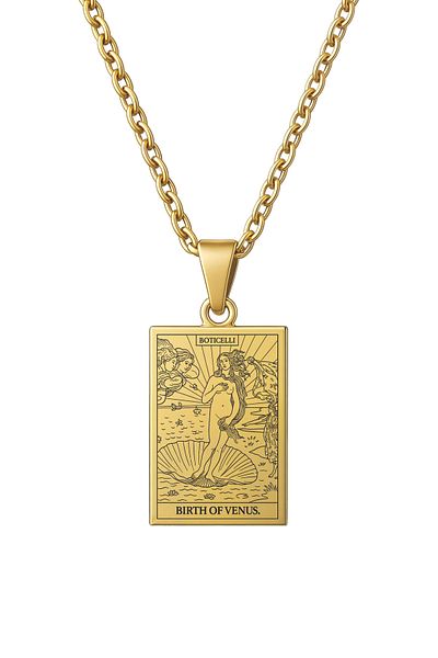 ArtinArt Birth of Venus - Sandro Botticelli Tarot Card |   316L Steel Necklace