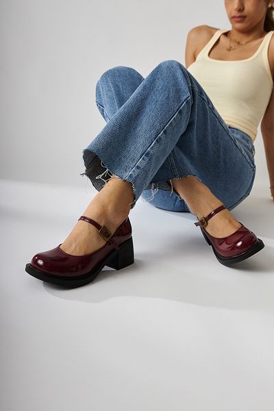 Limoya Pantofi de damă Mirka Burgundy din piele lacuită cu bandă
