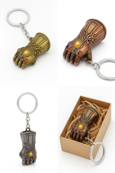 Mersi SHOP Breloc cu mănușa infinitului Thanos |   Figurină cadou breloc meta...