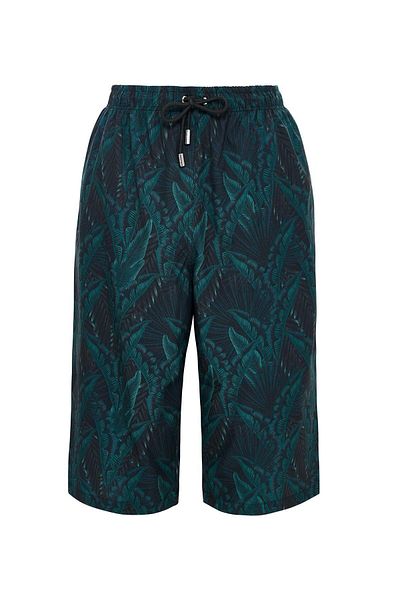 Haşema Leaf Patterned Long Men's Pool and Sea Shorts 5074