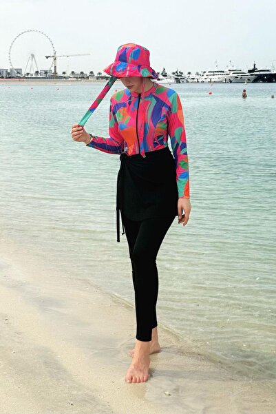 Genel Markalar 3Lü Tesettür Mayo Takım Geometrik