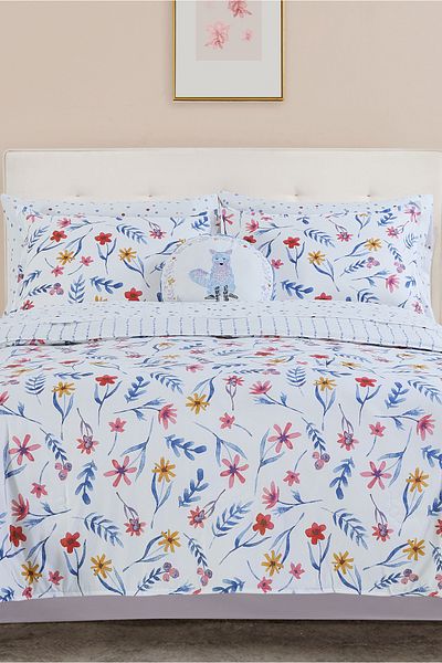 Bee Home Bed and Bath Juvi Flower Garden | 6 Pieces Twin Comforter Set - 218 X 167 Cm - Florals