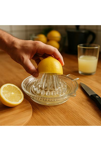 EMPA A V M Glass Lemon Squeezer Glass Lemon Holder