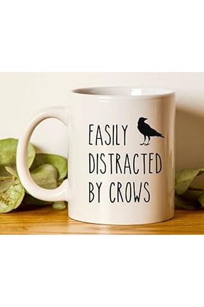 NETWORK ART Print Dore Crow Mug • Crow Mug • Crow Gifts • Funny Bird Mug • Crow in Love • English Crow