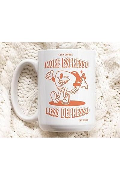 NETWORK ART Print Dore Retro Coffee Mug, More Espresso Mug, Coffee Art Mug, Coffee Affection,English Mug