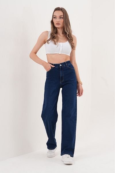 BIG LESSON Women's High Waist Pipe Leg Jeans