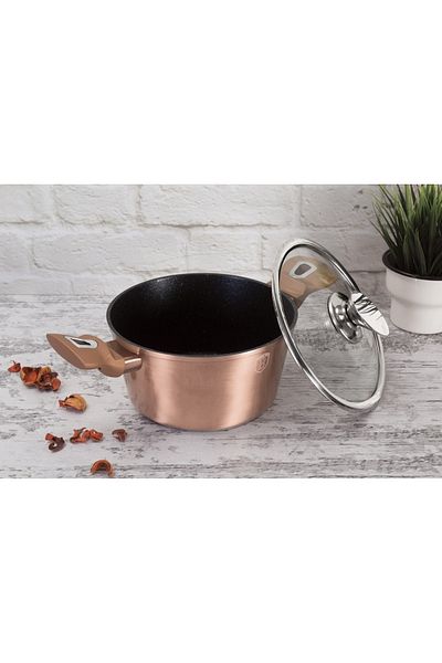 Berlinger Haus Oală marmorată cu capac 30 cm, auriu-roz Berlinger Haus BH 6194