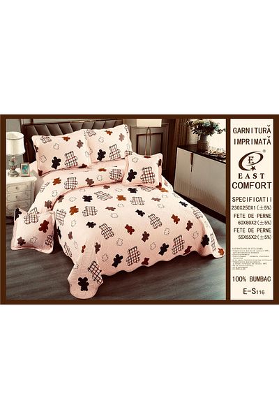 FIONNA.RO 5 Piece Quilt Set - Gingerbread