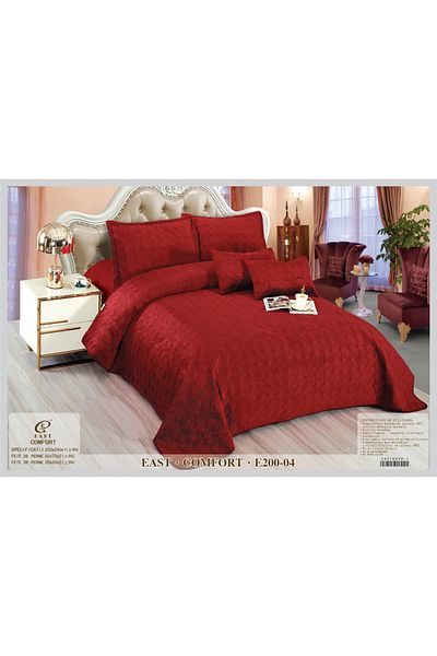 FIONNA.RO 5 Piece Velvet Duvet Cover Set - Red