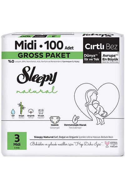 MBB ETİCARET Natural Baby Diaper Gross Package 3 Size 4-9 kg 100 Pieces