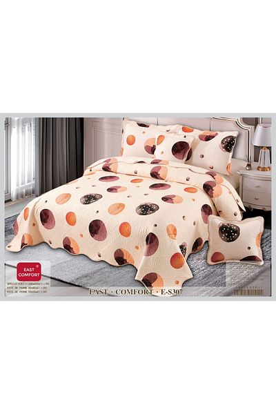 FIONNA.RO 5 Piece Duvet Cover Set - Cream With Large Colorful Polka Dots
