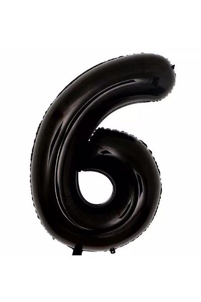 Partifest Number Foil Balloon Black Number Balloon Black 6 Years Balloon 76 Cm Number Balloon Flying Balloon Helium Balloon