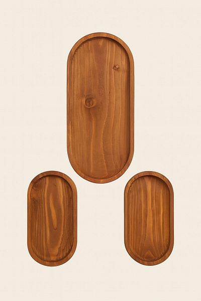 Mirilliahome Set of 3 Wooden Presentation Plates – Natural Serving and Breakfast Presentation Plates