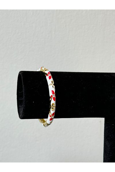 Beloria White Steel Bracelet with Enamel Stones
