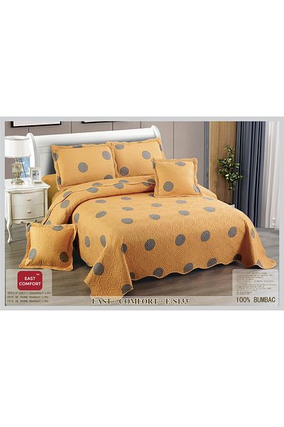 FIONNA.RO 5 Piece Duvet Cover Set - Yellow With Polka Dots