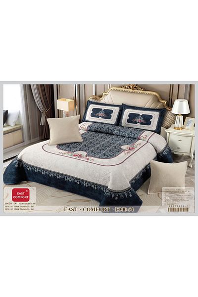 FIONNA.RO 5 Piece Velvet Duvet Cover Set - Sapphire Shades