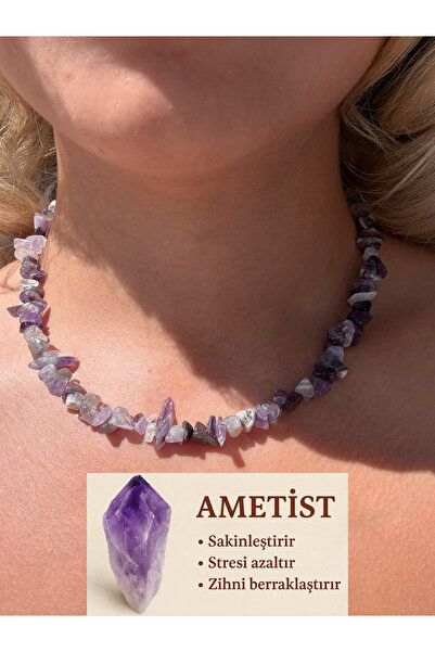 Vinlora Design قلادة من حجر الجمشت الطبيعي - منظف للطاقة السالبة، مجوهرات أني...