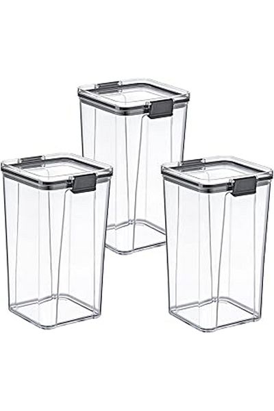 MCreative Deconox Acrylic Locked Square Storage Container 1300ml 3 Pieces, 1300ml 3-Piece Locked Storage Container (3 Pieces 1