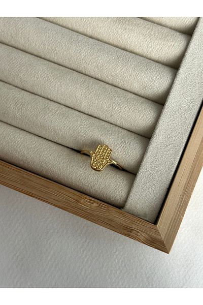 ringbox Steel Tarnish-Free Fatma Mother's Hand Ring
