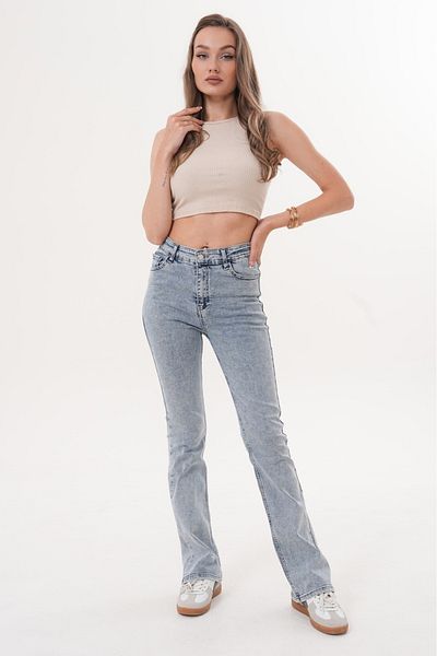 BIG LESSON Women's High Waist Flared Jeans